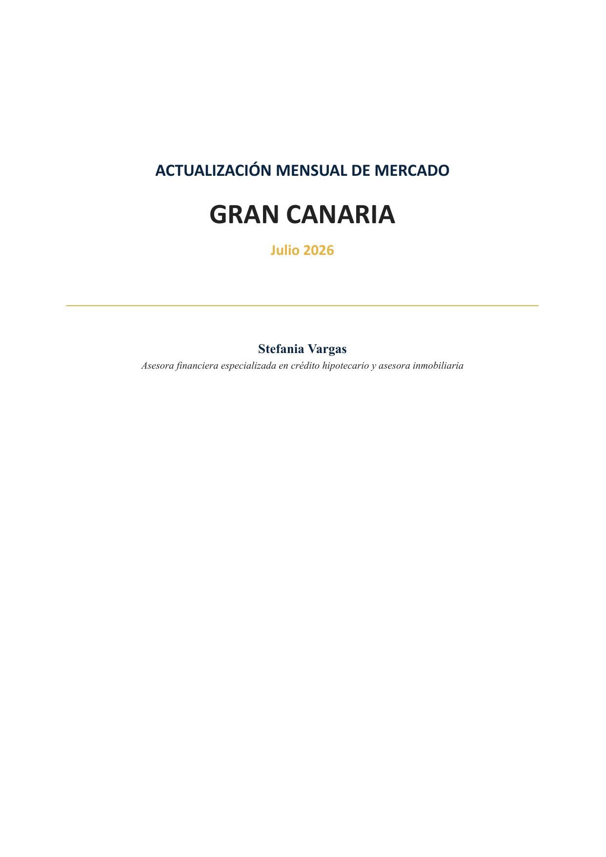 Portada del informe Mercado Gran Canaria · Julio 2026